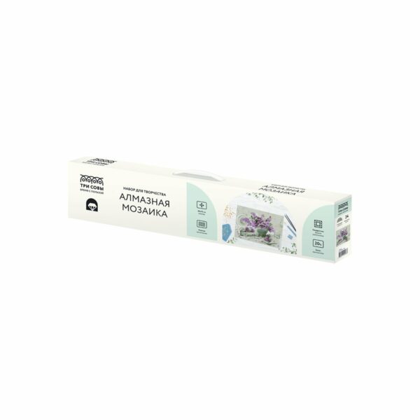 Алмазная мозаика ТРИ СОВЫ "Сирень", 50*70см, холст, картонная коробка с пластиковой ручкой