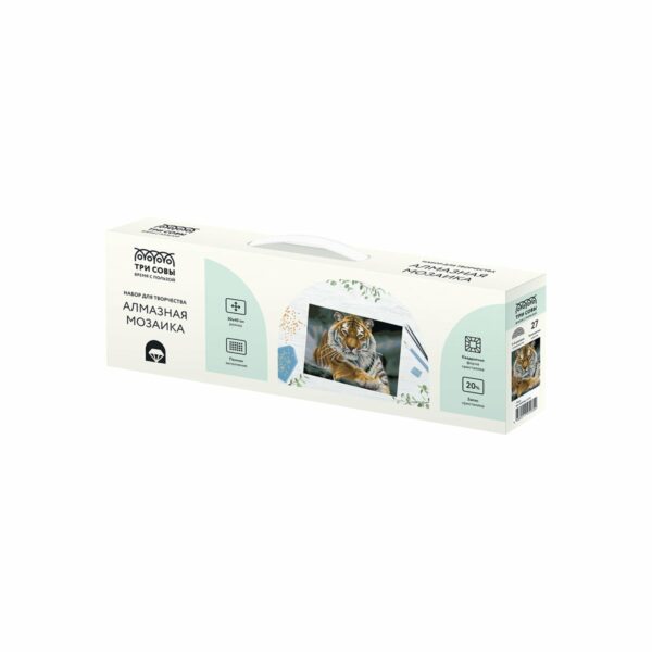 Алмазная мозаика ТРИ СОВЫ "Тигр", 30*40см, холст, картонная коробка с пластиковой ручкой