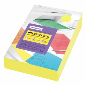Бумага цветная OfficeSpace "Intensive Color", А4, 80г/м², 500л., (желтый)