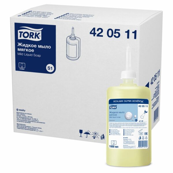 Картридж с жидким мылом Tork "Advanced"(S1), (для  кода 128245, 221680, 217706), 1л, мягкое