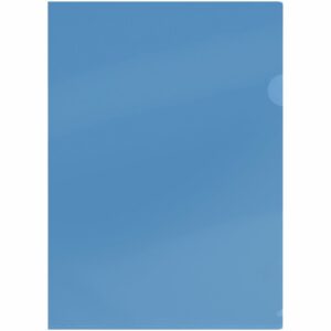 Папка-уголок СТАММ А4, 100мкм, пластик, прозрачная, синяя