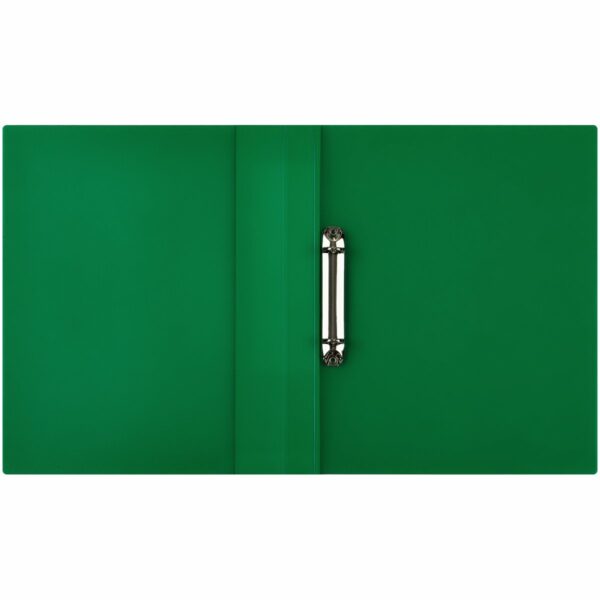 Папка на 2 кольцах СТАММ "Кристалл" А4, 25мм, 700мкм, пластик, зеленая