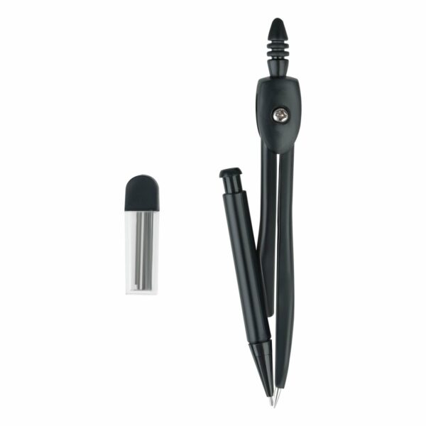 Циркуль ArtSpace с механическим карандашом, 117мм, черный, с грифелями, в пластиковом пенале