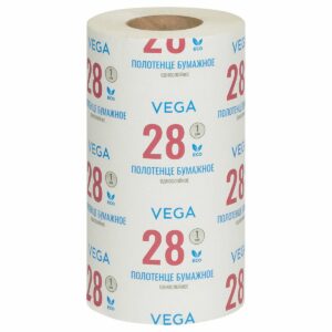 Полотенца бумажные в рулонах Vega, 1-слойные, 28м/рул., серые