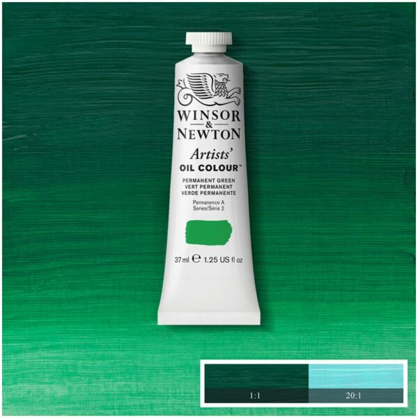 Краска масляная профессиональная Winsor&Newton "Artists Oil", 37мл, перманентный зеленый