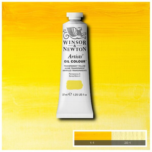 Краска масляная профессиональная Winsor&Newton "Artists Oil", 37мл, прозрачный желтый