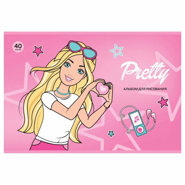 Альбом для рисования 40л., А4, на скрепке BG "Pretty Girls"