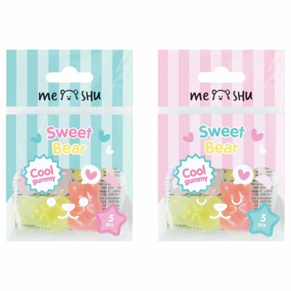Набор ластиков MESHU "Candy Bear" 5шт., ПВХ, 20*15*9мм