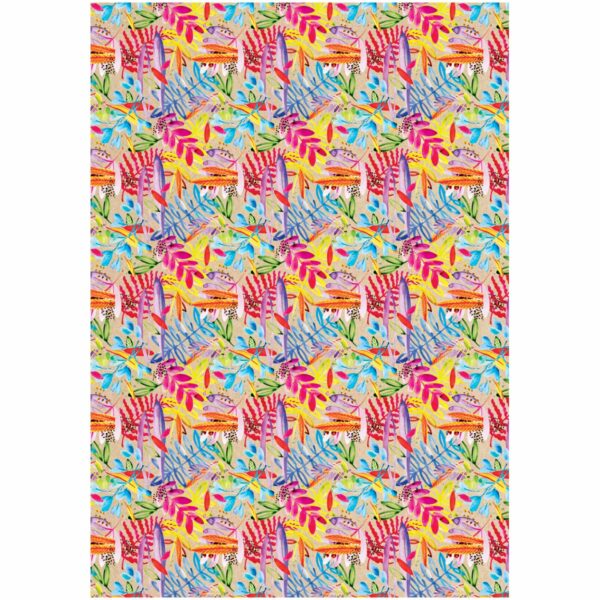 Упаковочная бумага крафт 70*100см, MESHU "Акварельные штрихи", 70г/м2, ассорти 5 дизайнов