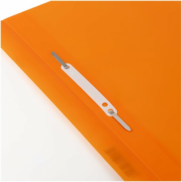 Папка-скоросшиватель пластик. перф. СТАММ А4, 180мкм, оранжевая с прозр. верхом