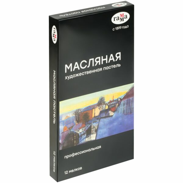 Пастель масляная Гамма, 12 цветов, картон. упаковка