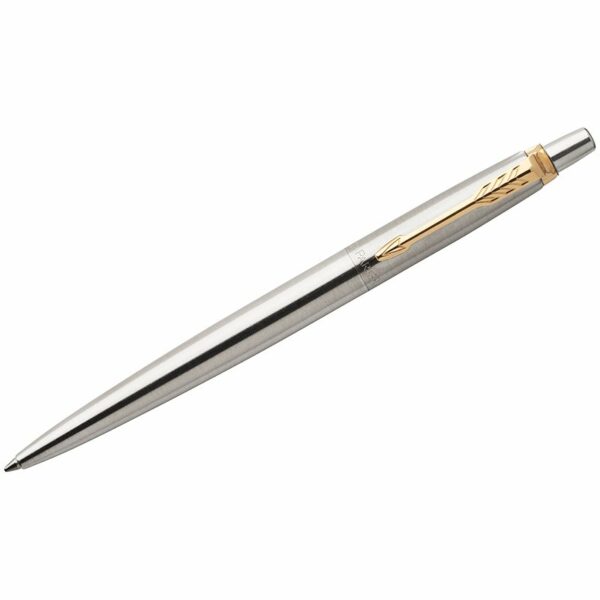 Ручка гелевая Parker "Jotter Stainless Steel GT" черная, 0,7мм, кнопочный механизм, подарочная упаковка