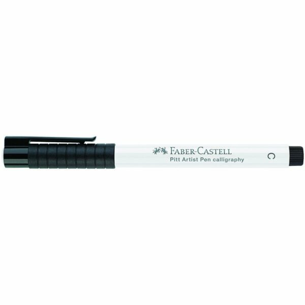 Ручка капиллярная Faber-Castell "Pitt Artist Pen Calligraphy" цвет 101 белый, С=2,5мм, пишущий узел каллиграфический