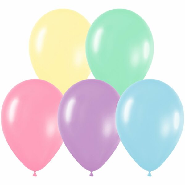 Воздушные шары,  5шт., М12/30см, MESHU "Macaroons", пастель, ассорти