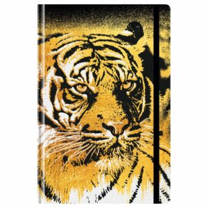 Ежедневник недатированный А5, 128л., 7БЦ "Golden tiger", матовая ламинация, на резинке