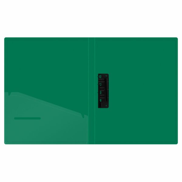 Папка с зажимом Berlingo "Soft Touch", 17мм, 700мкм, зеленая, с внутр. карманом