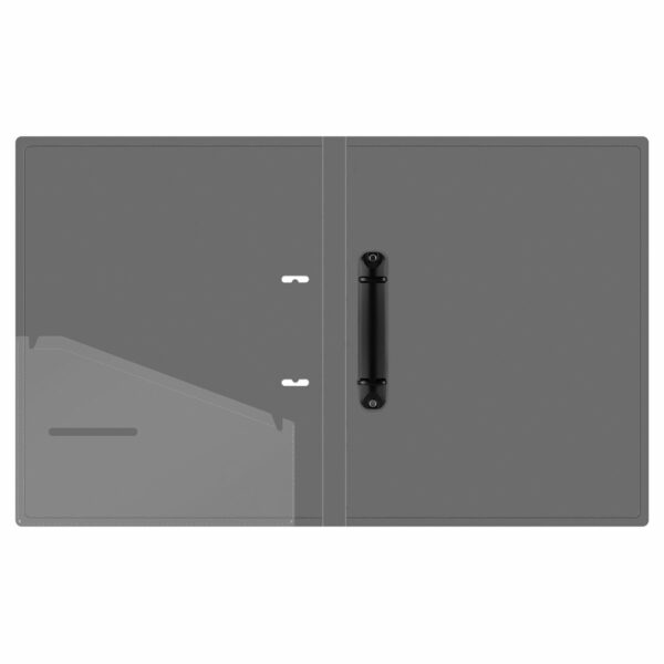 Папка на 2 кольцах Berlingo "No Secret", 40мм, 700мкм, полупрозрачная черная, D-кольца, с внутр. карманом