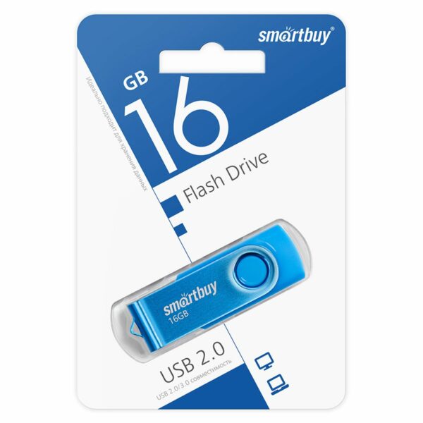 Память Smart Buy "Twist" 16GB, USB 2.0 Flash Drive, синий