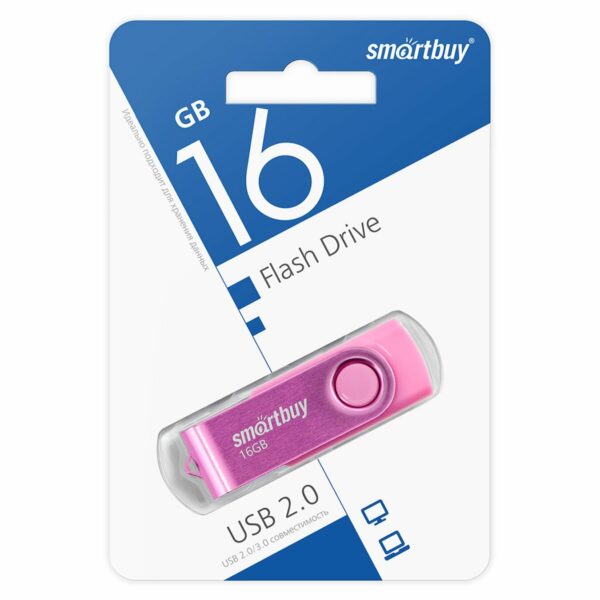 Память Smart Buy "Twist" 16GB, USB 2.0 Flash Drive, пурпурный