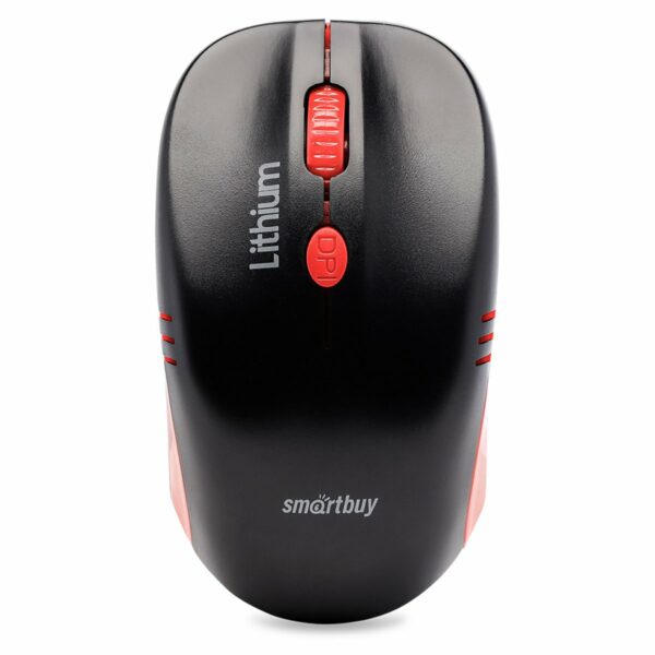 Мышь беспроводная Smartbuy ONE 344CAG, аккумулятор, с зарядкой от USB, красный, черный, 3btn+Roll