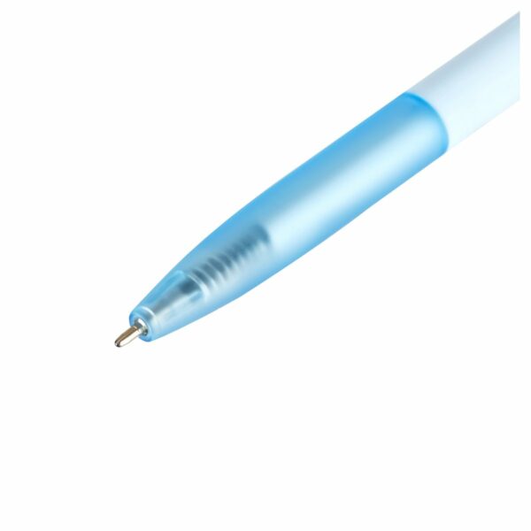 Ручка шариковая автоматическая MESHU "Shark" синяя, 0,7мм, корпус ассорти, с топпером