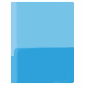 Папка-уголок OfficeSpace А4, 180мкм, 2 внутренних кармана, прозрачная синяя