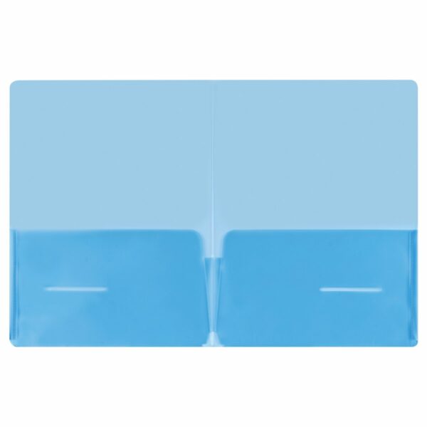 Папка-уголок OfficeSpace А4, 180мкм, 2 внутренних кармана, прозрачная синяя