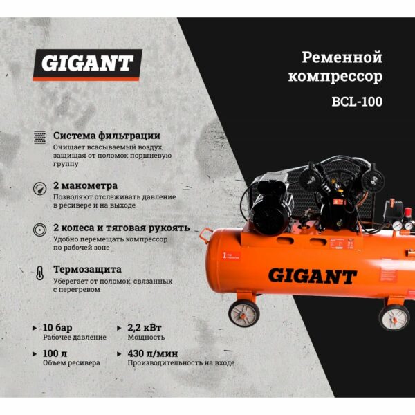 Ременной компрессор Gigant BCL-100