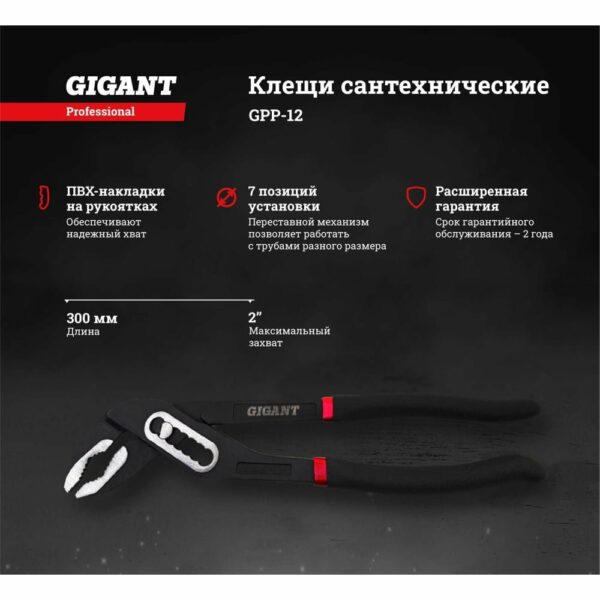 Сантехнические клещи Gigant 12" Professional