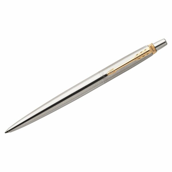 Ручка шариковая Parker "Jotter Stainless Steel GT" синяя, 1,0мм, кнопочн., подарочная упаковка