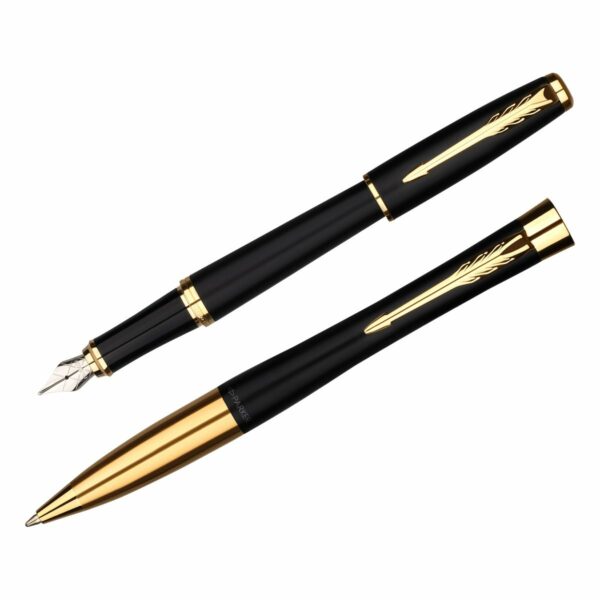 Набор Parker "Urban Duo": ручка шариковая Urban Black GT, синяя, 1,0мм  + перьевая ручка Urban Black GT