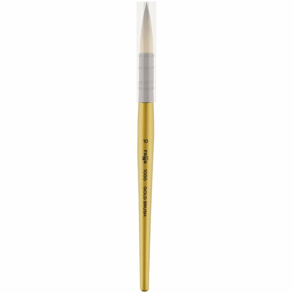 Кисть художественная синтетика Гамма "GOLD BRUSH", круглая №10, французское крепление, короткая ручка