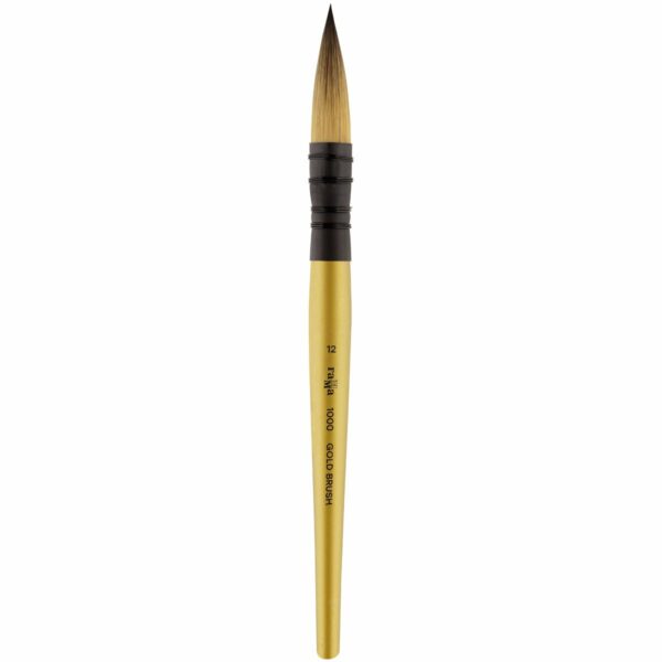 Кисть художественная синтетика Гамма "GOLD BRUSH", круглая №12, французское крепление, короткая ручка