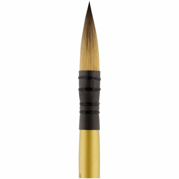 Кисть художественная синтетика Гамма "GOLD BRUSH", круглая №12, французское крепление, короткая ручка