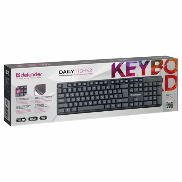 Клавиатура Defender Daily HB-162, USB, черный