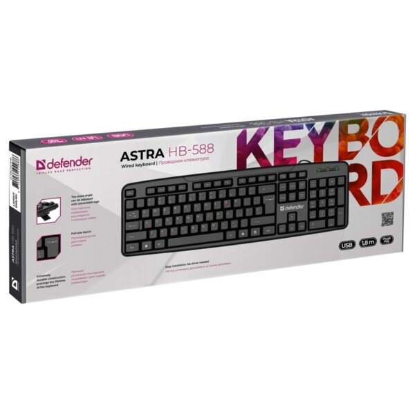Клавиатура Defender Astra HB-588 , USB, черный