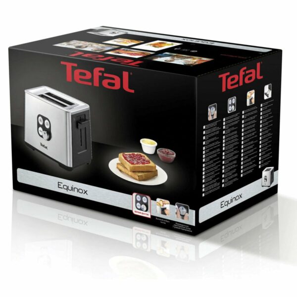 Тостер TEFAL TT420D30, 900 Вт, 2 тоста, 7 режимов, сталь, серебристый, 8000035884