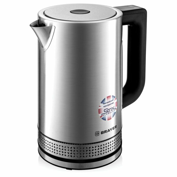 Чайник с терморегулятором BRAYER BR1060, 1,7 л, 2200 Вт, закрытый нагревательный элемент, сталь
