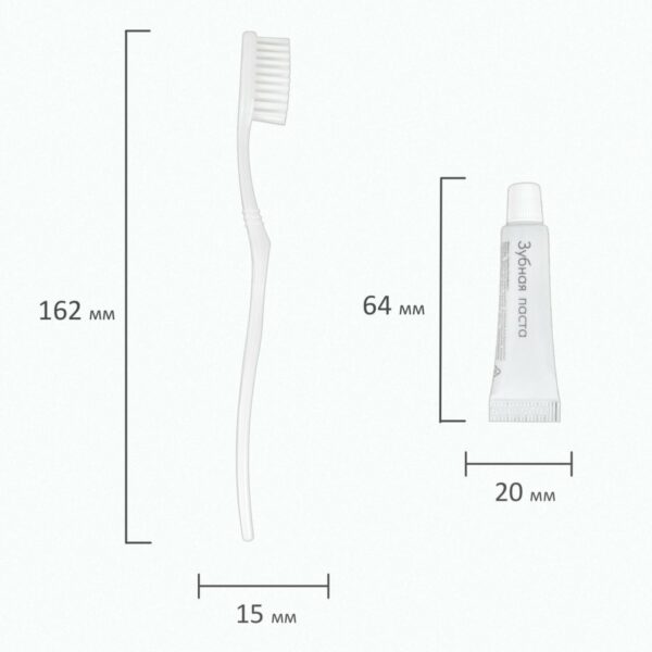 Зубной набор КОМПЛЕКТ 300 шт., COMFORT LINE (зубная щётка + зубная паста 5 г), саше, флоупак, 2000406/1