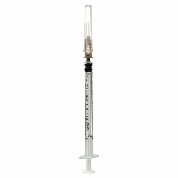 Шприц инсулиновый SFM, 1 мл, КОМПЛЕКТ 100 шт., в коробке, игла 0,45х12 - 26G, 534200