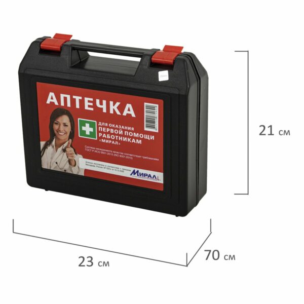 Аптечка первой помощи работникам, до 10 человек, переносной пластиковый футляр, состав по приказу №1331н, АРПФ