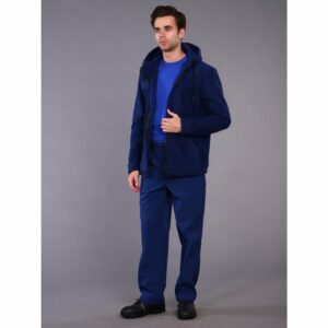 Куртка мужская с капюшоном (тк.Флис, 280), т.синий