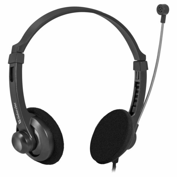 Наушники с микрофоном Defender "Aura 104" (с регулятором громкости) 1,8м, черный