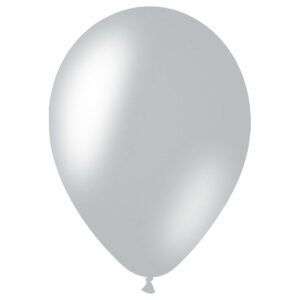 Воздушные шары,  50шт., М12/30см, MESHU, металлик, белый