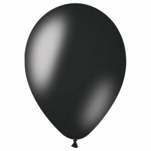 Воздушные шары,  50шт., М12/30см, MESHU, металлик, черный
