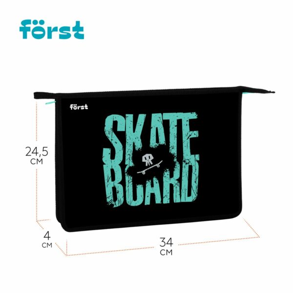 Папка для тетрадей 1 отделение, А4 Först "Skateboard", 340*245*40мм, пластик, на молнии