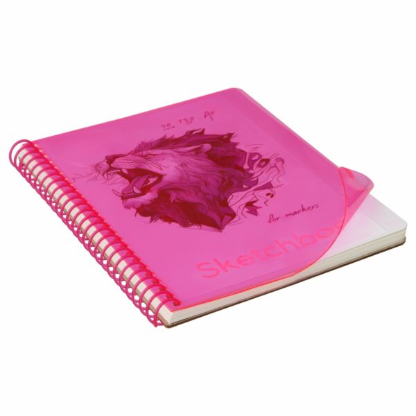 Скетчбук 40л., А5 на гребне BG "Neon. Pink", маркерная бумага 120г/м2
