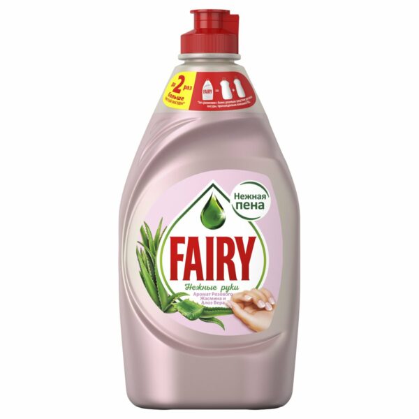 Средство для мытья посуды Fairy "Нежные руки. Розовый жасмин и Алоэ Вера", 450мл
