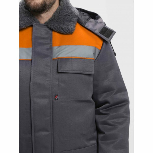 Куртка зимняя Бригада NEW (тк.Смесовая,210), т.серый/оранжевый