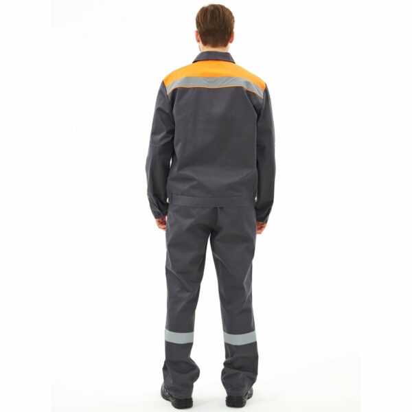 Костюм Липецк-1 СОП CH (тк.Смесовая,280) брюки, т.серый/оранжевый